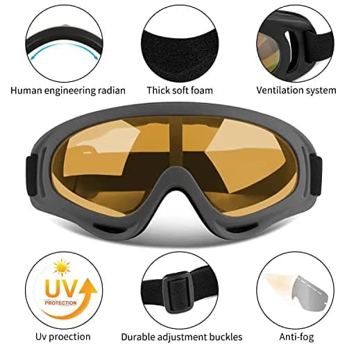 COOLOO Ski Goggles 2 Pack Snow Goggles with Clear Lenses & UV400 Protection | Unisex Adult thumbnail 2