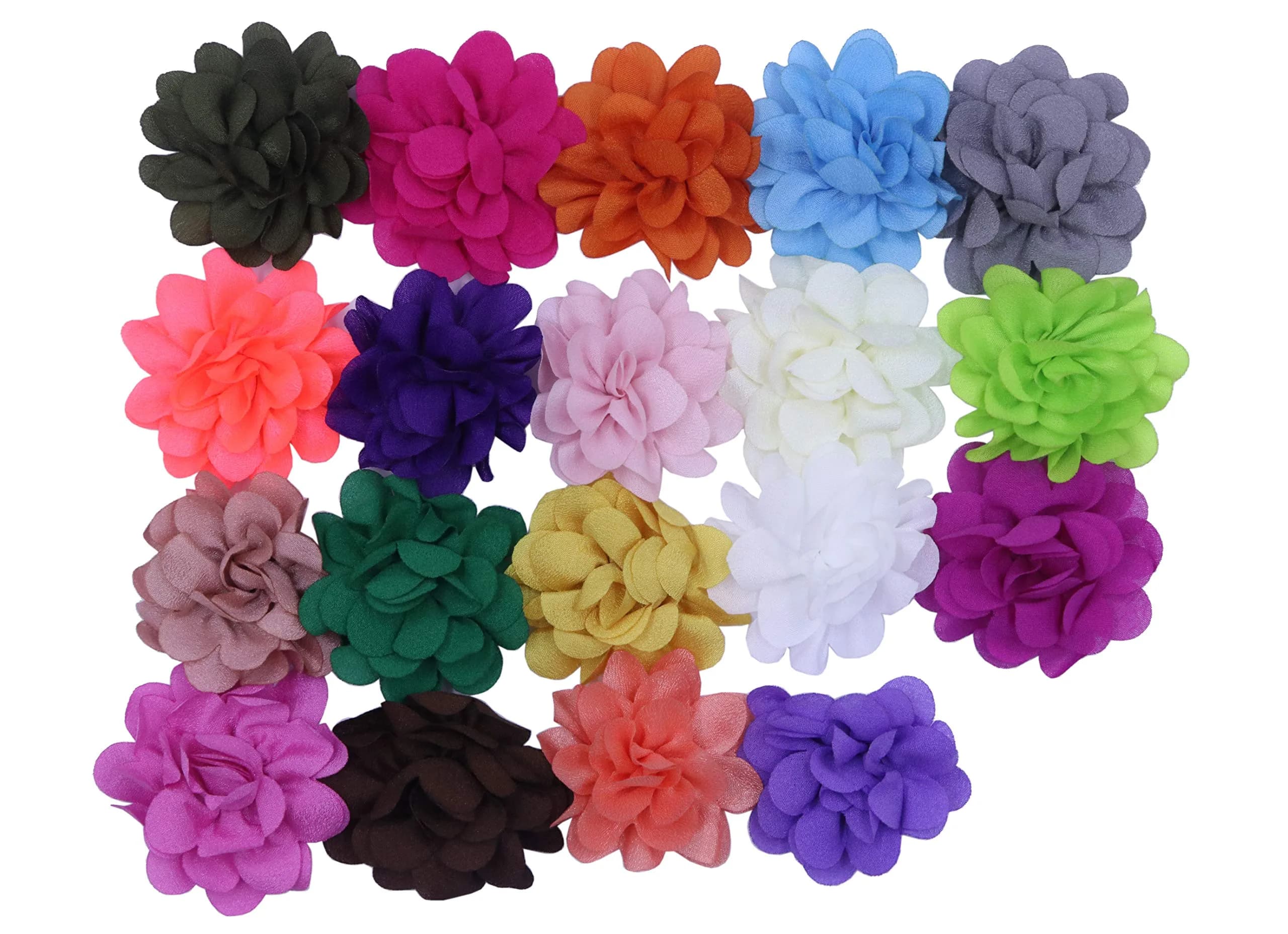 YYCRAFT Satin Silk Flower Hair Headband Pack of 38 | 2" Floral Hair Accessories for Girls & Infants