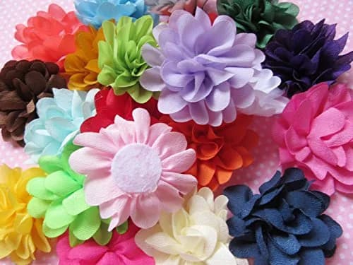 YYCRAFT Satin Silk Flower Hair Headband Pack of 38 | 2" Floral Hair Accessories for Girls & Infants thumbnail 2