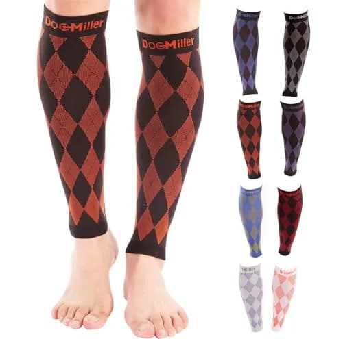 Doc Miller Calf Compression Sleeves 20-30 mmHg | Argyle Pattern, Unisex, Lightweight & Breathable thumbnail 1