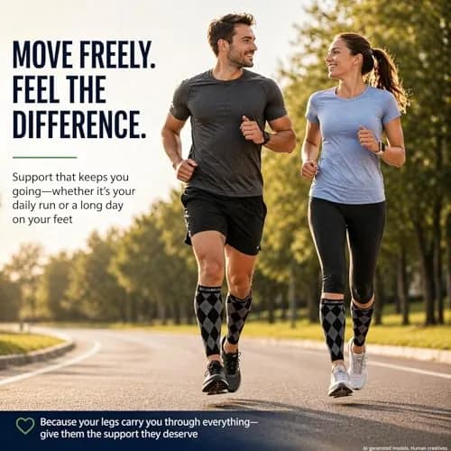 Doc Miller Calf Compression Sleeves 20-30 mmHg | Argyle Pattern, Unisex, Lightweight & Breathable thumbnail 6