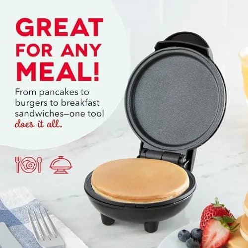 Dash Mini Maker Griddle 4 Inch Red | Compact Electric Pancake Maker for Quick Breakfasts thumbnail 5
