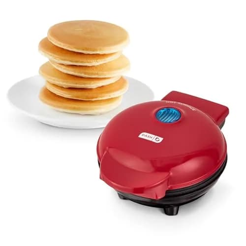 Dash Mini Maker Griddle 4 Inch Red | Compact Electric Pancake Maker for Quick Breakfasts thumbnail 1