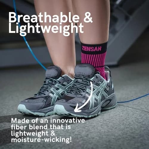Zensah Ankle Support - Compression Ankle Brace for Running, Soccer, Volleyball | Neon Yellow, Large thumbnail 5