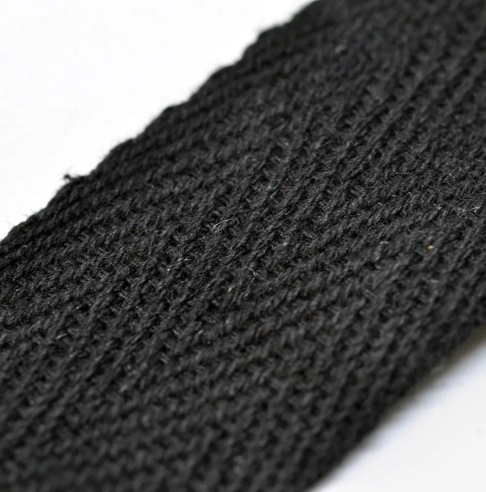 Anrox Supply Co. Twill Tape 2" | 100% Cotton, Herringbone Pattern, Black, 50 Yards