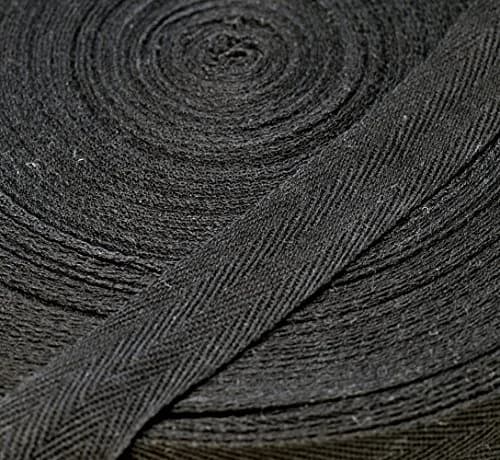 Anrox Supply Co. Twill Tape 2" | 100% Cotton, Herringbone Pattern, Black, 50 Yards thumbnail 2