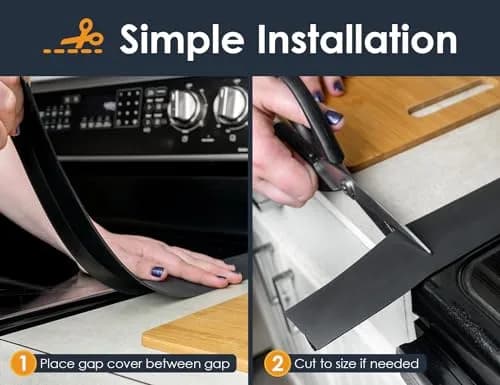 Linda's Essentials Black 2 Pack Silicone Stove Gap Covers 53.34cm (21 Inches) | Seals Gaps Between Stovetop and Counter thumbnail 6