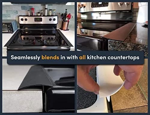 Linda's Essentials Black 2 Pack Silicone Stove Gap Covers 53.34cm (21 Inches) | Seals Gaps Between Stovetop and Counter thumbnail 7