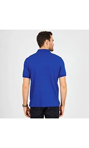 Nautica Men's Classic Fit Short Sleeve Solid Soft Cotton Polo Shirt, Bright Cobalt (Medium) | Breathable, Easy-Care Cotton thumbnail 3