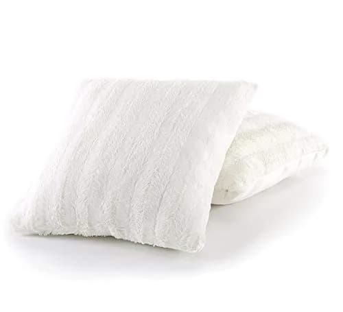 Cheer Collection Faux Fur Throw Pillows 18”x18” | Plush Accent Pillows for Couch & Bed in Chocolate thumbnail 8