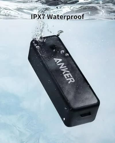 Anker Soundcore 2 Portable Bluetooth Speaker 12W Stereo Sound IPX7 Waterproof | Compact Design with 24-Hour Playtime thumbnail 2
