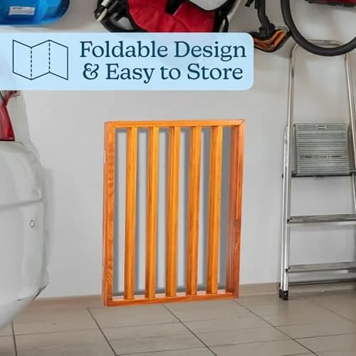 PETMAKER 3-Panel Indoor Foldable Dog Gate Mahogany | Freestanding Stairs & Doorways thumbnail 4