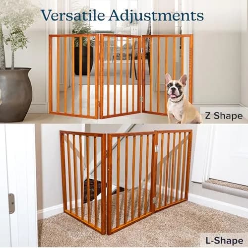 PETMAKER 3-Panel Indoor Foldable Dog Gate Mahogany | Freestanding Stairs & Doorways thumbnail 7