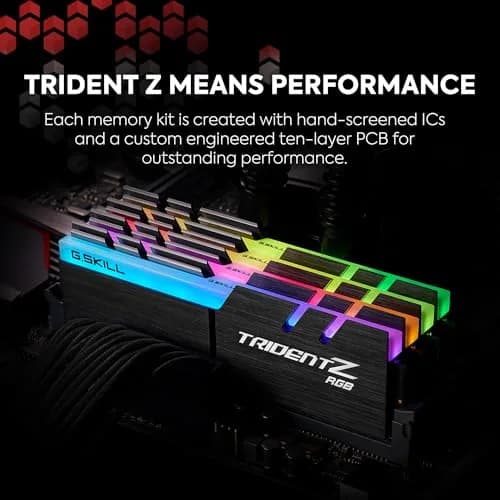 G.SKILL Trident Z RGB DDR4 RAM 16GB (2x8GB) 3200MT/s CL16-18-18-38 1.35V U-DIMM thumbnail 2