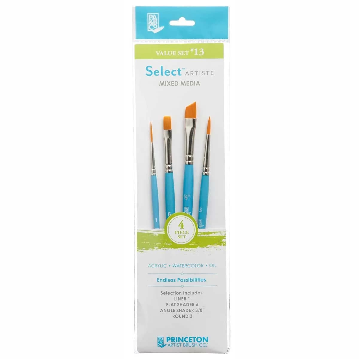 Princeton Select Artiste Brush Set No. 13, Synthetic, 4 Piece | Durable & Versatile for All Painting Styles - main product image