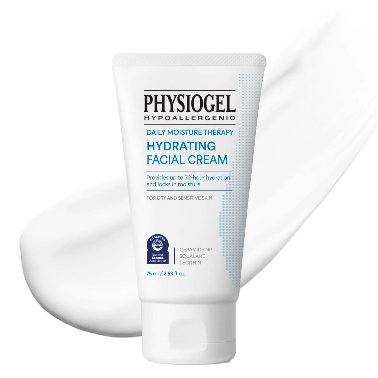 PHYSIOGEL Daily Moisture Therapy Hydrating Facial Cream 75ml (2.5 Fl Oz) | 72-Hour Hydration for Sensitive Skin - main product image