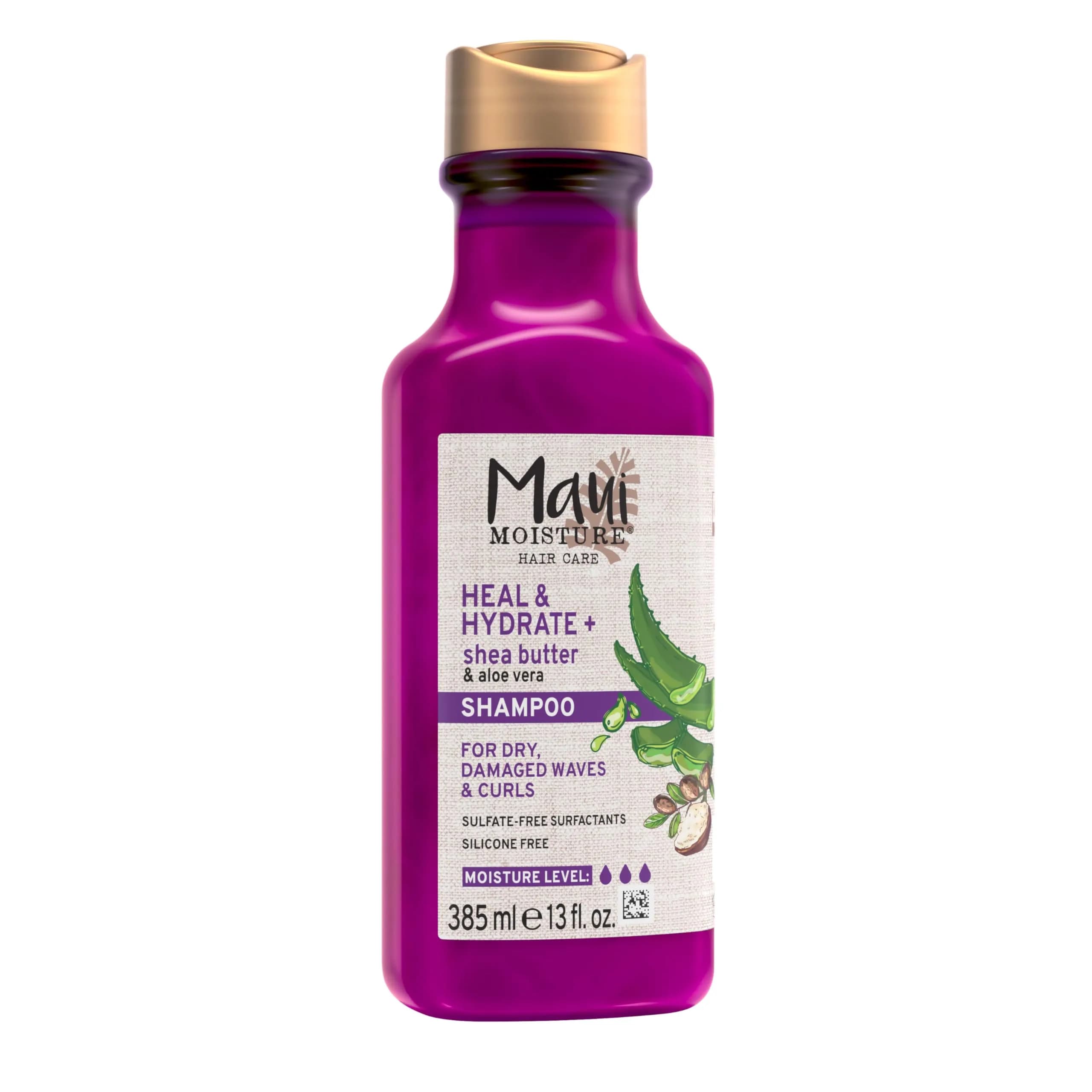 Maui Moisture Heal & Hydrate + Shea Butter Shampoo 385ml (13 fl oz) | Vegan Formula for Curly Hair - main product image