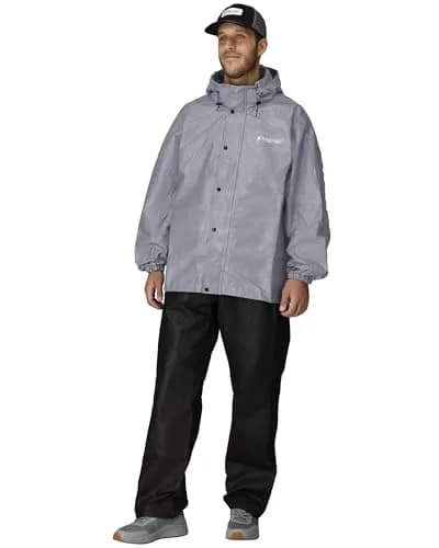 FROGG TOGGS Men's Classic Pro Action Waterproof Breathable Rain Jacket, Gray, XX-Large | Lightweight & Waterproof for Outdoors thumbnail 1