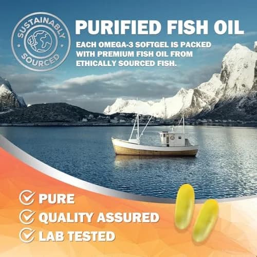 Nature's Nutrition Omega 3 Fish Oil 2400mg | Triple Strength Daily Supplement with EPA & DHA for Heart, Brain & Immunity thumbnail 7