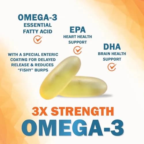 Nature's Nutrition Omega 3 Fish Oil 2400mg | Triple Strength Daily Supplement with EPA & DHA for Heart, Brain & Immunity thumbnail 3