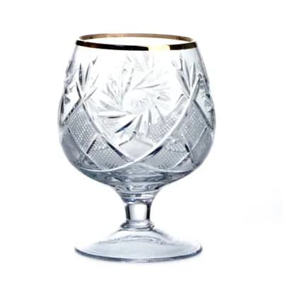 Neman Crystal Russian Cut Crystal Cognac Snifter Goblet Set (6) | 5 Oz. Hand Made with Gold Rim thumbnail 6