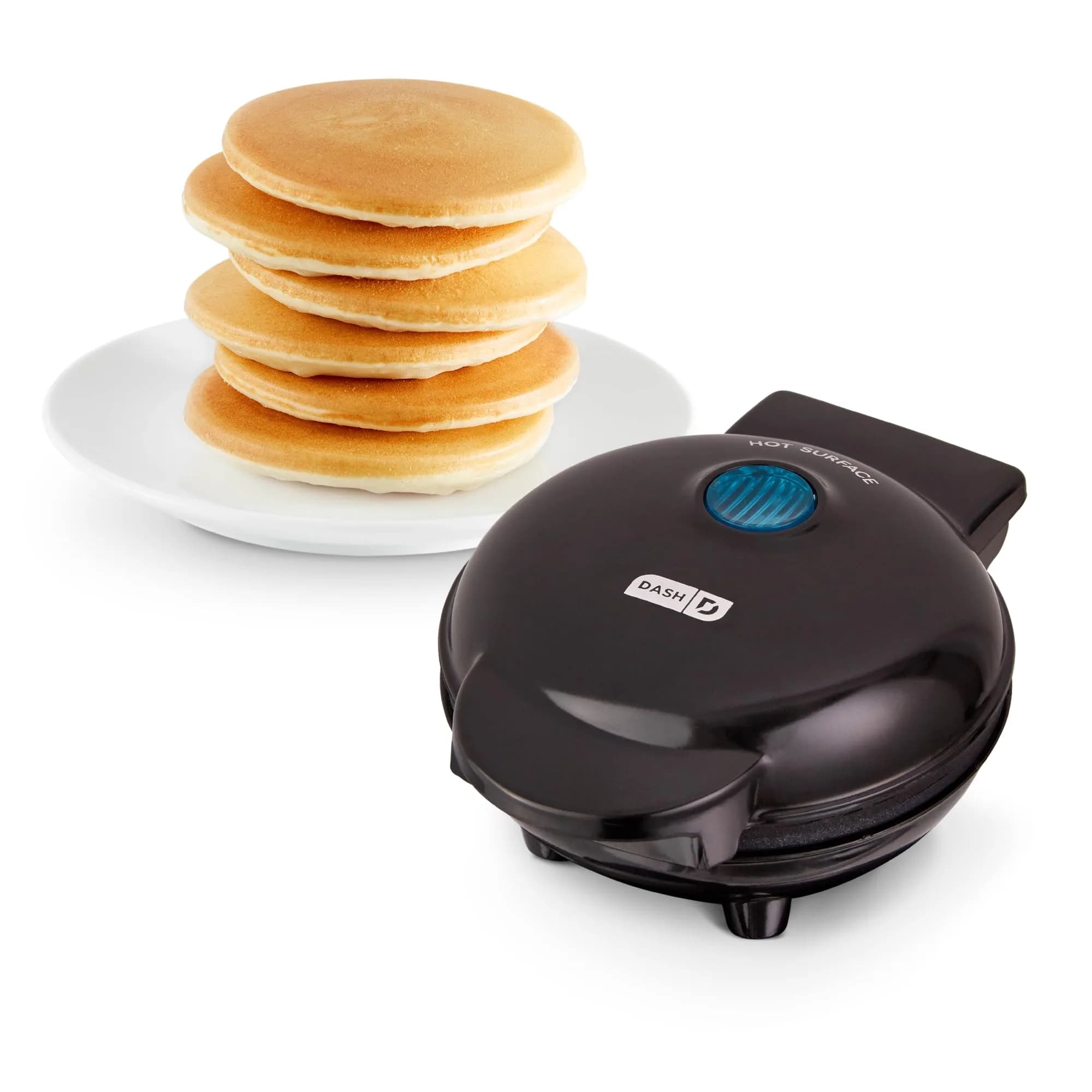 Dash Mini Maker Griddle 4 Inch Red | Compact Electric Pancake Maker for Quick Breakfasts — Black
