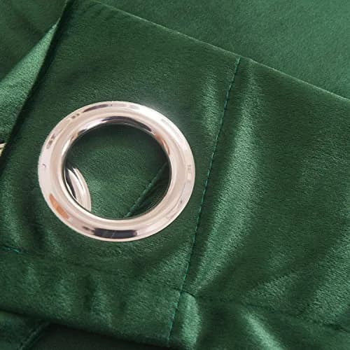 Cherry Home Velvet Curtains Set of 2 Dark-Green | Blackout Panels for Home Theater & Bedroom thumbnail 5