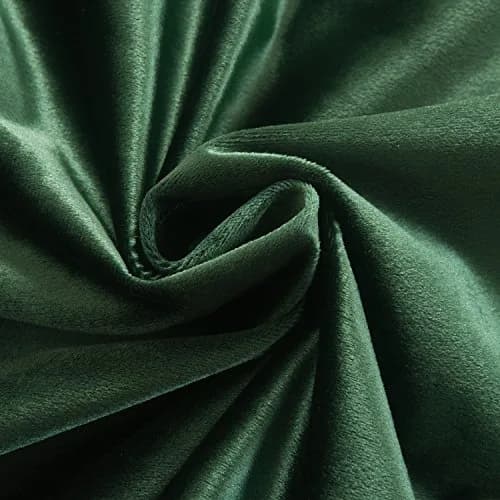 Cherry Home Velvet Curtains Set of 2 Dark-Green | Blackout Panels for Home Theater & Bedroom thumbnail 6