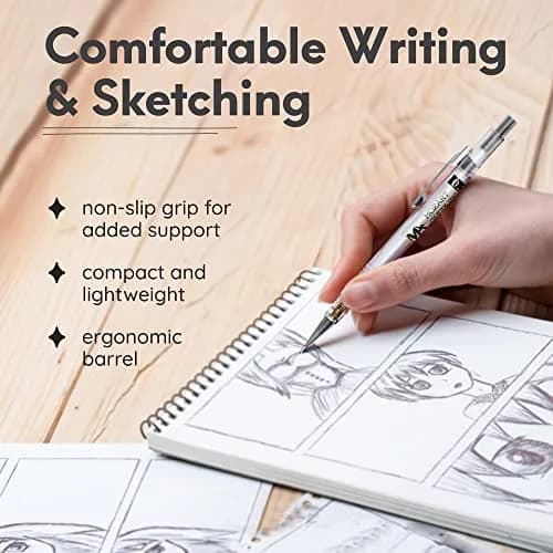 MozArt Supplies Mechanical Pencil Set 4 Sizes 0.3 0.5 0.7 0.9mm HB Lead Clear | Ideal for Drawing & Writing thumbnail 7