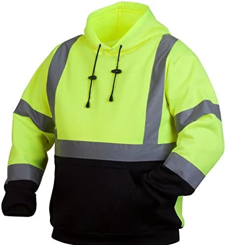 Pyramex Safety Pullover Sweatshirt With Black Bottom Hi Vis Lime, Extra Large | ANSI 107-2020 Type R Class 3 Rated thumbnail 1