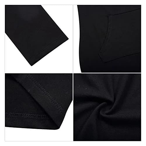 MISSKY 3/4 Long Sleeve Dresses for Women Pocket Black Sweatshirts for Women (S) | Casual Fashion thumbnail 5