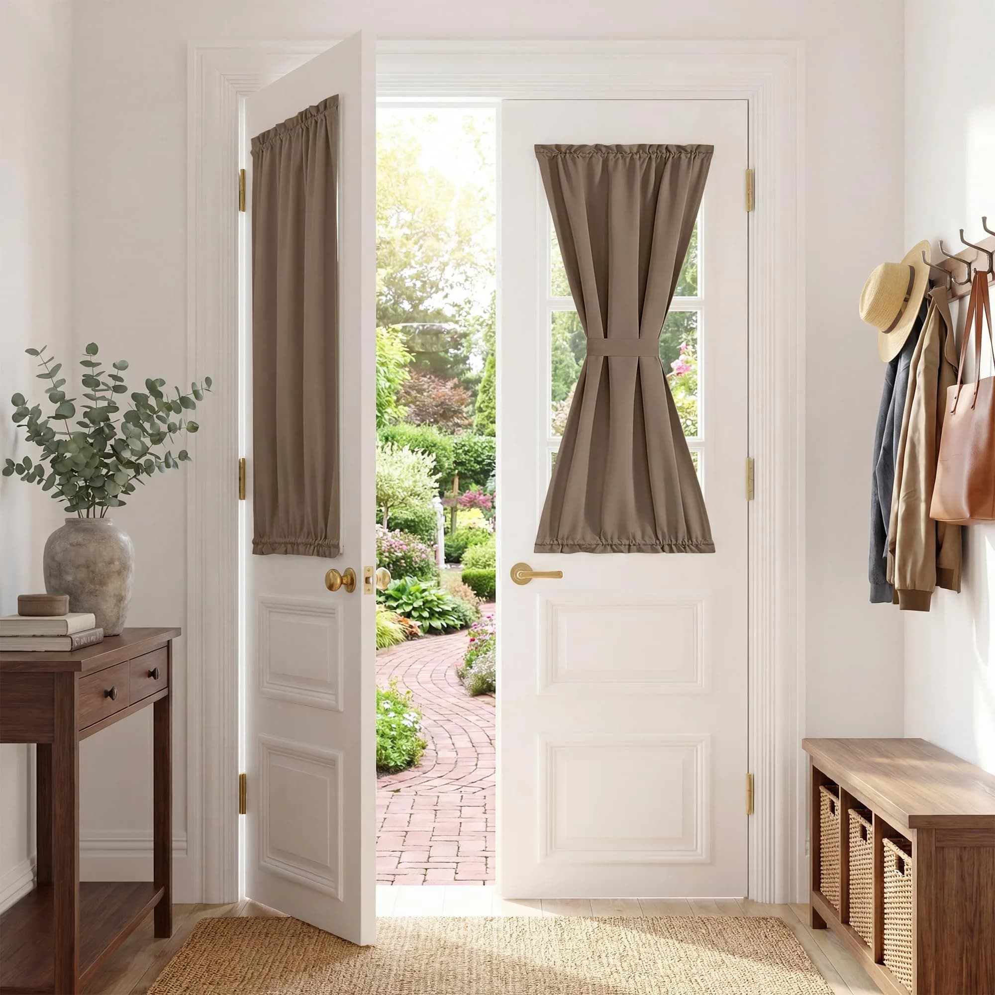 PONY DANCE French Door Curtain 25 W x 40 L | Blackout, UV Block, Tie Back Included