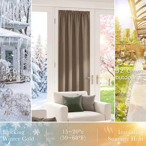 PONY DANCE French Door Curtain 25 W x 40 L | Blackout, UV Block, Tie Back Included thumbnail 4