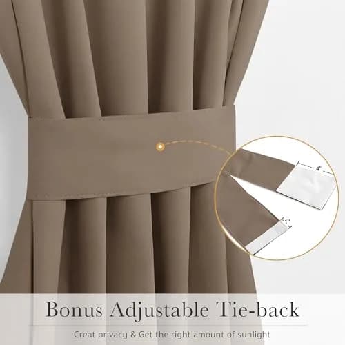 PONY DANCE French Door Curtain 25 W x 40 L | Blackout, UV Block, Tie Back Included thumbnail 5