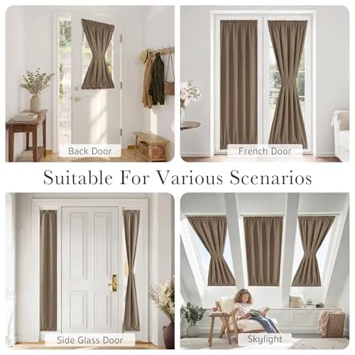 PONY DANCE French Door Curtain 25 W x 40 L | Blackout, UV Block, Tie Back Included thumbnail 8