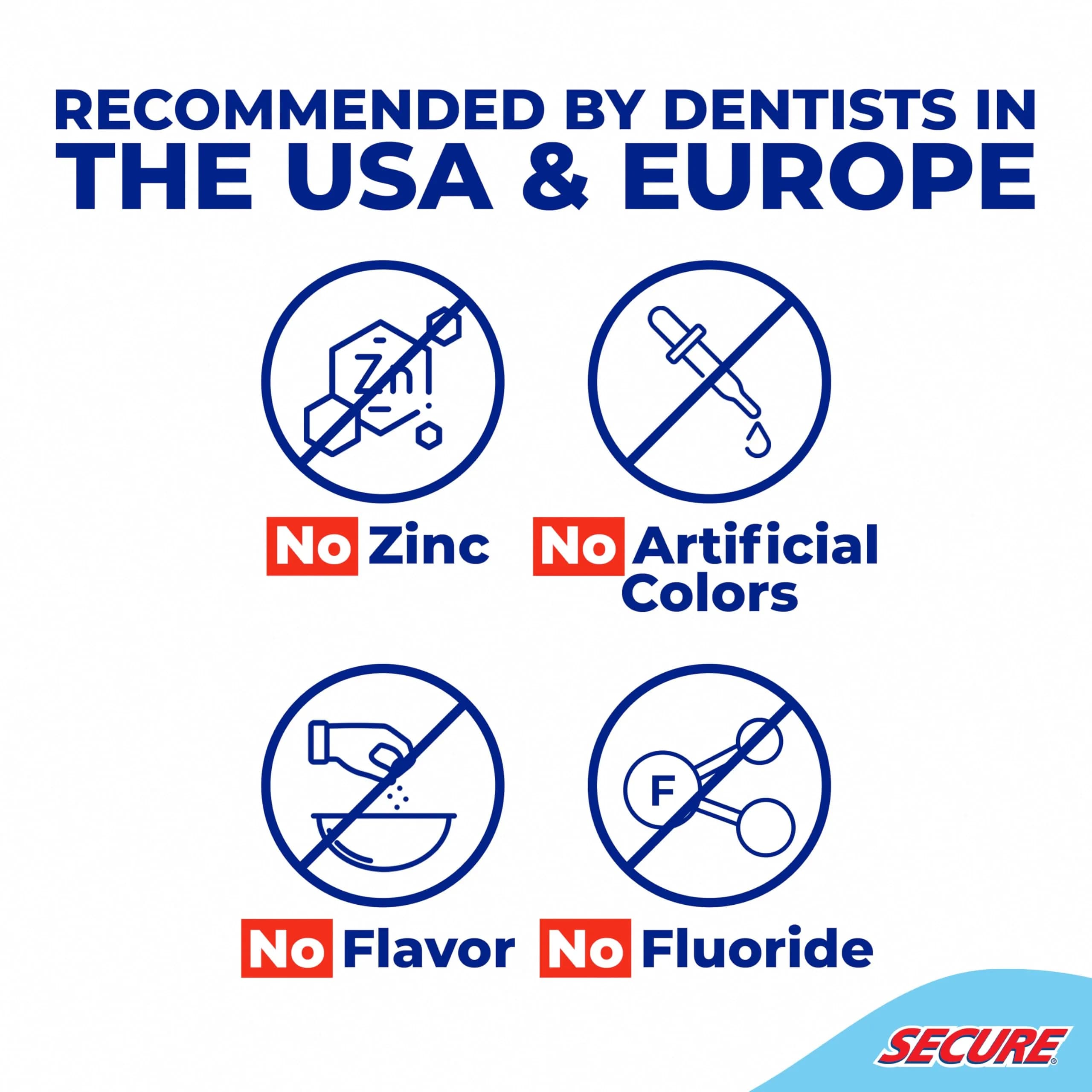 Secure Regular Denture Adhesive Cream - 1.4 oz Tube, 2 Pack | Waterproof, Zinc-Free - view 3