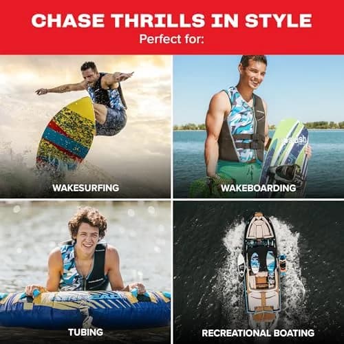 Airhead CAMO COOL Kwik-Dry Neolite Flex Life Jacket for Adults - USCG Approved Watersports Vest, Pink, Medium thumbnail 4