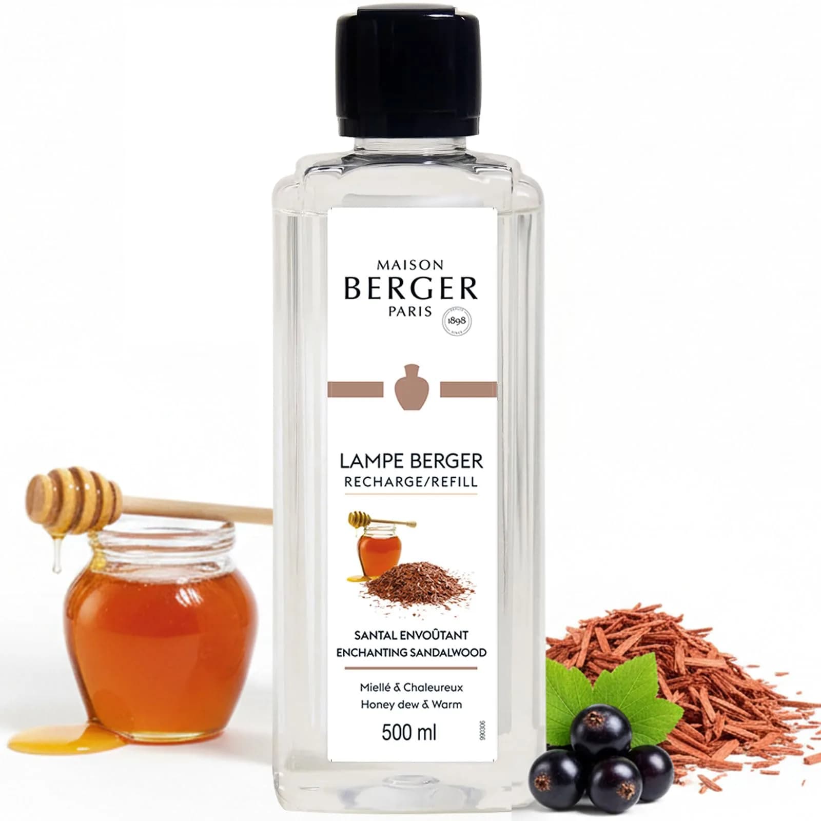 MAISON BERGER Enchanting Sandalwood Refill 500ml (16.9 Fl Oz) | Oriental Woody Fragrance, Odor Neutralizer - main product image