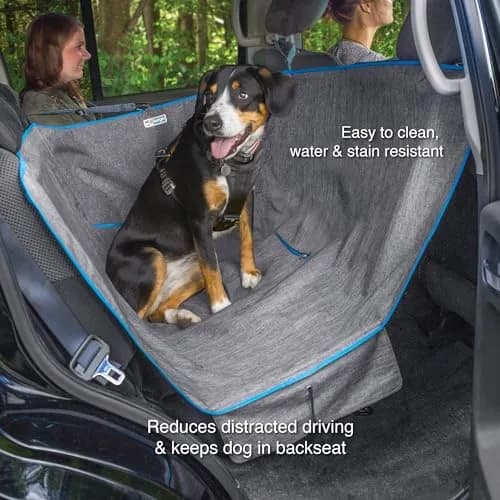 Kurgo Half Hammock Seat Cover, Heather Grey | Waterproof, Stain-Resistant, Universal Fit (27.5" Wide) thumbnail 2