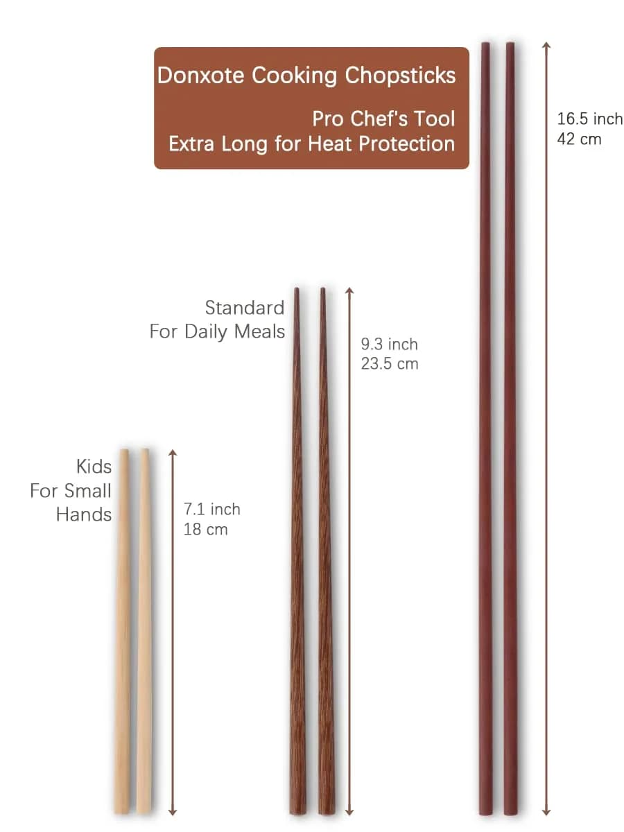 Donxote Extra Long Cooking Chopsticks 42cm (16.5 Inches) Ironwood | Set of 2 Pairs - view 5