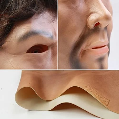 CreepyParty Strong Man Mask for Adults | Natural Latex Character Costume Mask thumbnail 5
