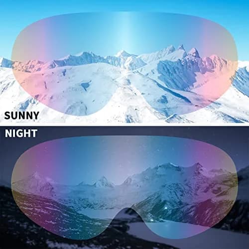 COOLOO Ski Goggles 2 Pack UV400 Impact-Resistant Snowboard & Ski Goggles for Men Women Kids thumbnail 5