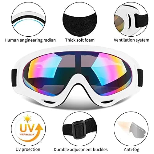 COOLOO Ski Goggles 2 Pack UV400 Impact-Resistant Snowboard & Ski Goggles for Men Women Kids thumbnail 2