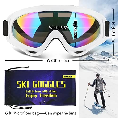 COOLOO Ski Goggles 2 Pack UV400 Impact-Resistant Snowboard & Ski Goggles for Men Women Kids thumbnail 3