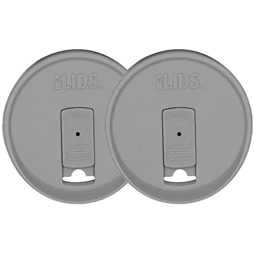 iLIDS Mason Jar Drink Lid, Wide Mouth, Gray, 2 Pack | Spill-Resistant, Food-Safe, USA Made thumbnail 1
