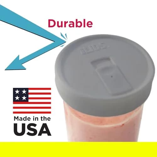 iLIDS Mason Jar Drink Lid, Wide Mouth, Gray, 2 Pack | Spill-Resistant, Food-Safe, USA Made thumbnail 6