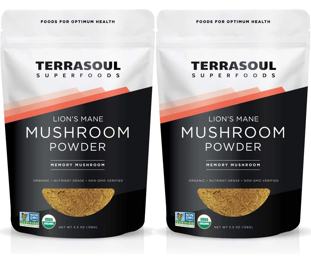 Terrasoul Superfoods Organic Lion's Mane Mushroom Powder (4:1 Extract), 5.5 Ounces | Supports Brain & Digestive Health — Lion's Mane / 5.5 Ounce