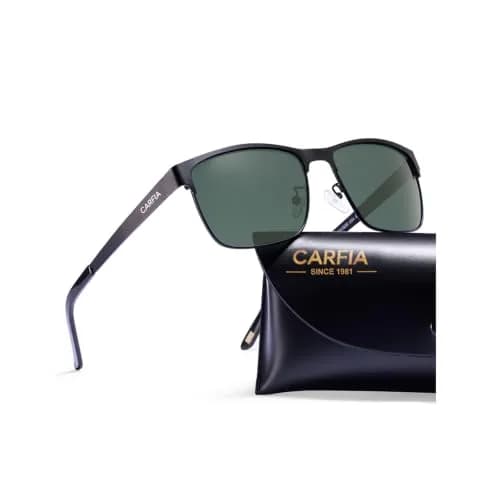 CARFIA Polarized Sunglasses for Men Spring Hinge Metal Frame CA5225 | Classic Square Design, UV400 & Shatterproof (70-120 chars) thumbnail 1