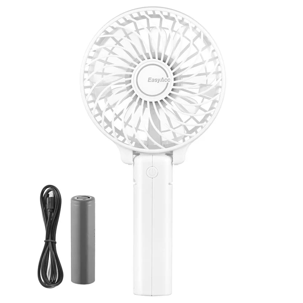 EasyAcc Handheld Fan White 20.32 cm (8 inches) | Powerful Portable USB Fan with 3 Speeds & 10-Hour Battery - view 4