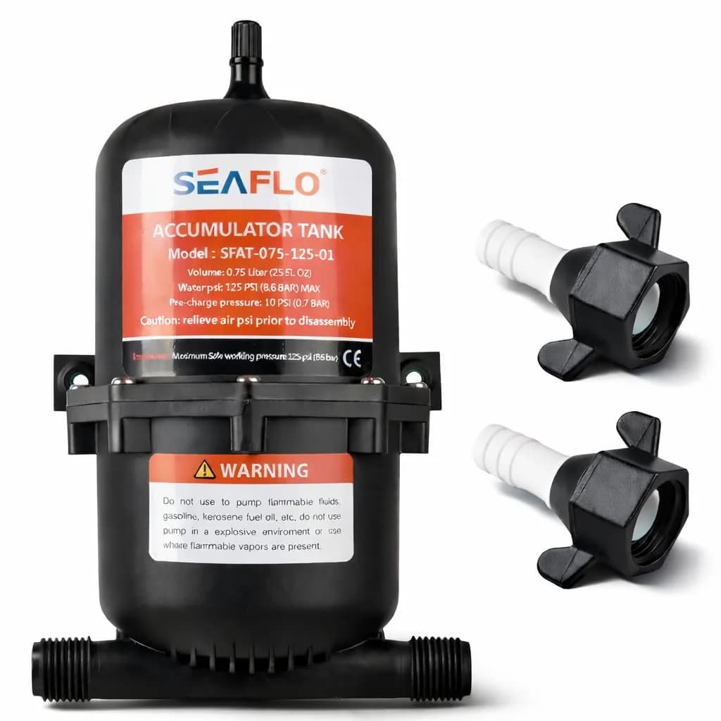 SEAFLO 0.75L (23.5 oz) Accumulator Tank | Reduces Pump Cycling & Smooths Flow for RV & Off-Grid - main product image